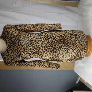 TH.Braun Angora Blend Leopard Print Sheath Dress Sz 36